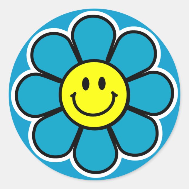 Pegatinas de flores (azul) (Anverso)