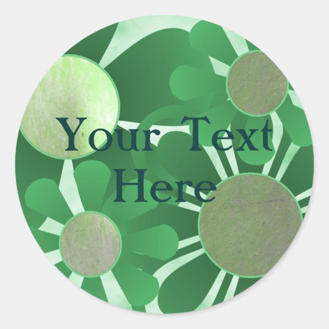 Pegatinas de flores azules-verdes (Anverso)