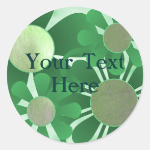 Pegatinas de flores azules-verdes