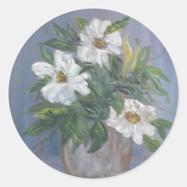 Pegatinas de Flores Blancas (Anverso)