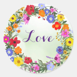Pegatinas de flores de amor