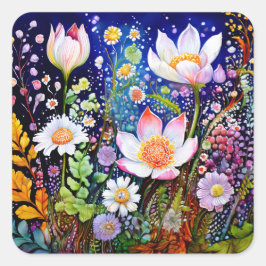 Pegatinas de flores de colores