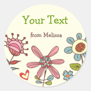 Pegatinas de flores de diversión personalizadas