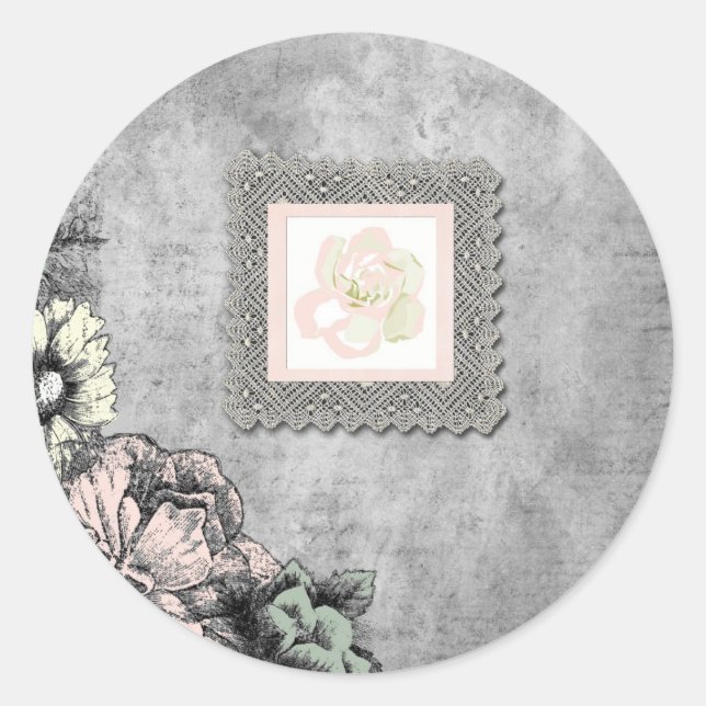 Pegatinas de flores de época (Anverso)