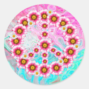 Pegatinas de flores de paz