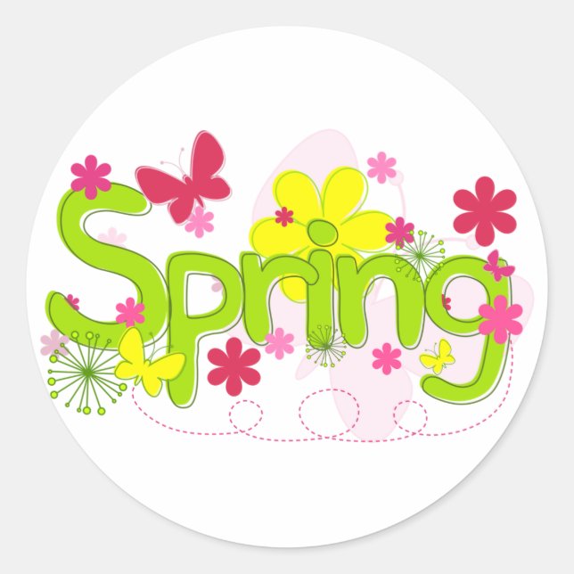 Pegatinas de flores de primavera (Anverso)