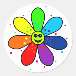 Pegatinas de flores del arcoiris