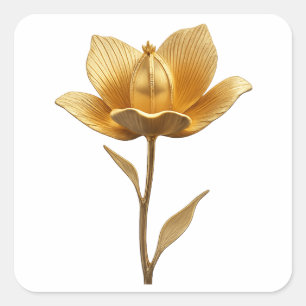 Pegatinas de Flores Doradas