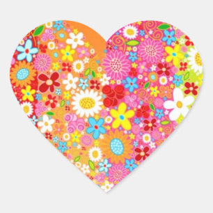 PEGATINAS DE FLORES EN FORMA DE CORAZÓN - GIFTWRAP