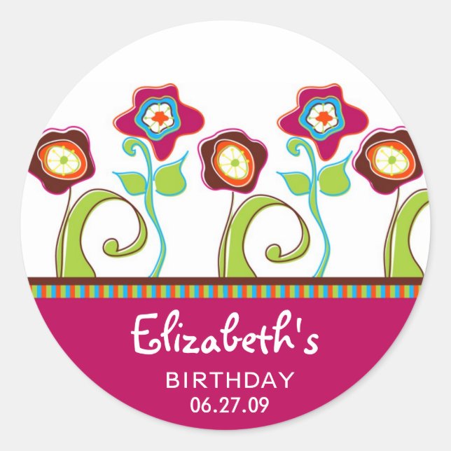 Pegatinas de Flores Funky (Anverso)