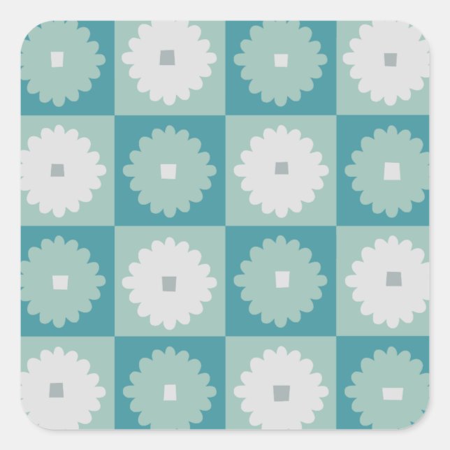 Pegatinas de Flores Geométricas Modernas del Siglo (Anverso)