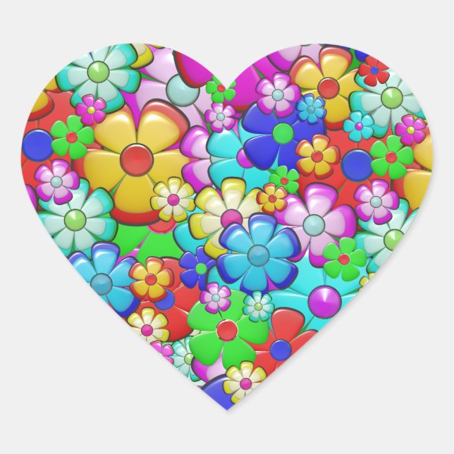 Pegatinas de flores hippie (Anverso)