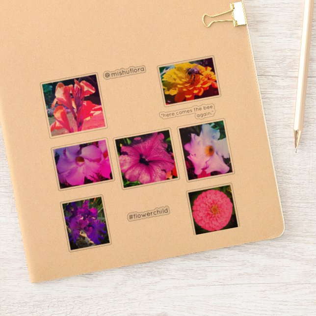 Pegatinas de flores infantiles (Cuaderno)