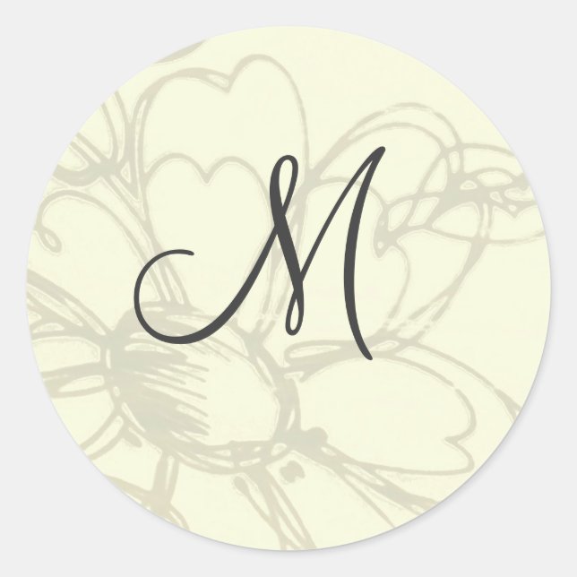 Pegatinas de Flores Monogramadas (Anverso)