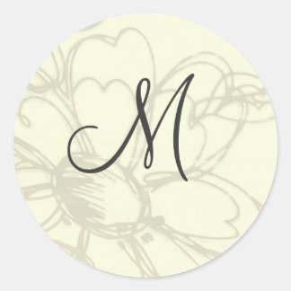 Pegatinas de Flores Monogramadas