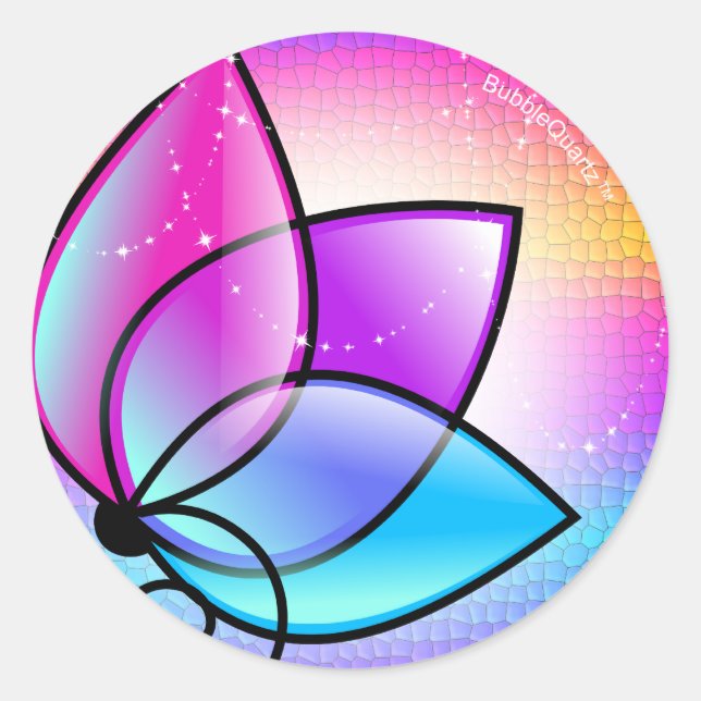 Pegatinas de flores moradas brillantes (Anverso)