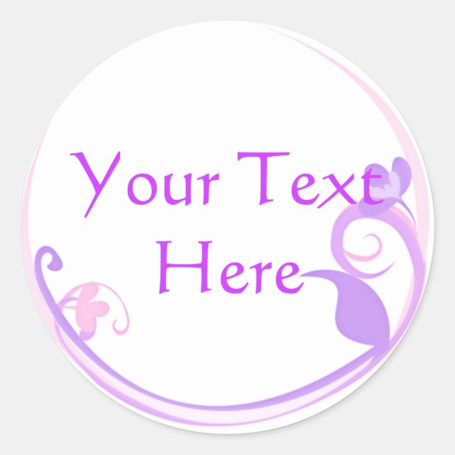 Pegatinas de flores moradas de personalizable (Anverso)