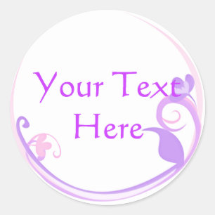 Pegatinas de flores moradas de personalizable