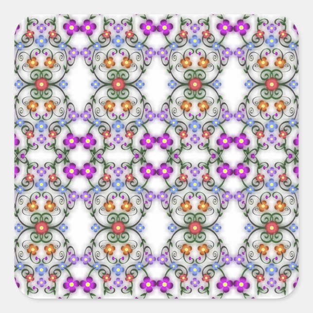 pegatinas de flores ornamentales (Anverso)