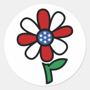 Pegatinas de flores patrióticas