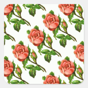 Pegatinas de flores rosadas rosas inglesas florale