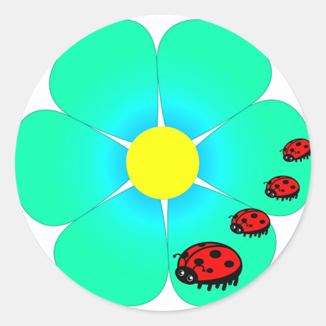 Pegatinas de flores y ladybugs (Anverso)