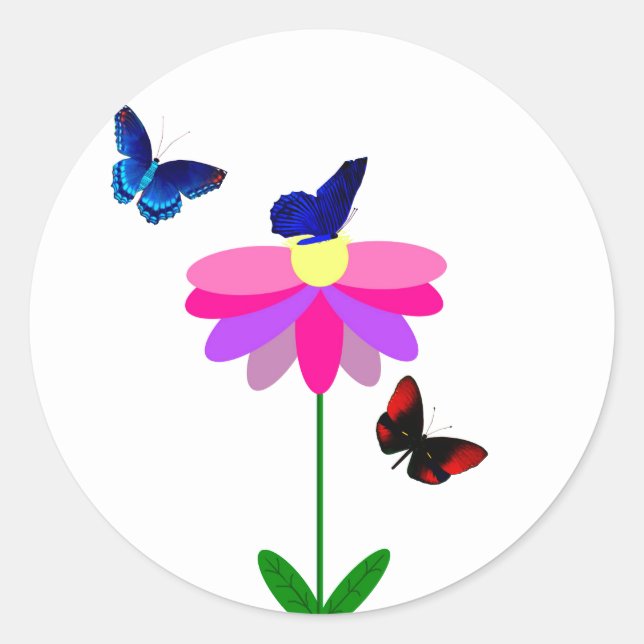 Pegatinas de flores y mariposas (Anverso)