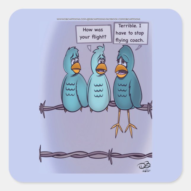 Pegatinas de Flying Coach Square (Anverso)