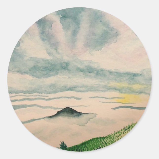 Pegatinas de Foggy Hillside (Anverso)