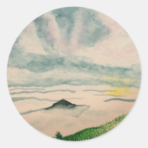 Pegatinas de Foggy Hillside
