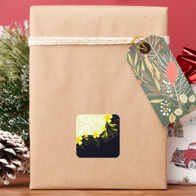 Pegatinas de fondo amarillo floral (Subido por el creador)