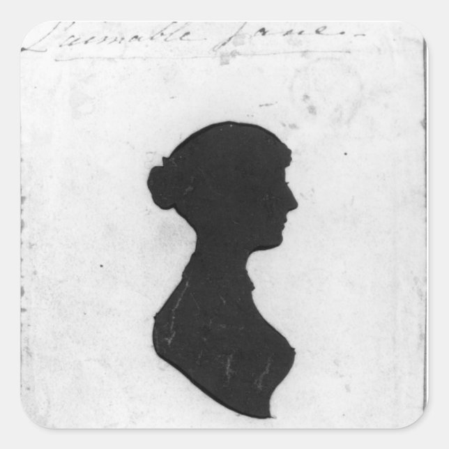 Pegatinas de fondo con silueta de Jane Austen (Anverso)