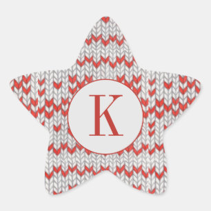 PEGATINAS de forma estrella de KNIT NORDIC ROJO +