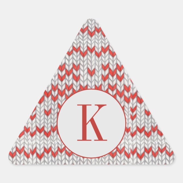 PEGATINAS de forma triangular de KNIT NORDIC ROJO  (Anverso)