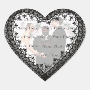Pegatinas de fotografía de Black Lace Heart