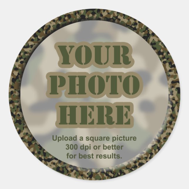 Pegatinas de fotografía de camuflaje (hoja de 6 ba (Anverso)