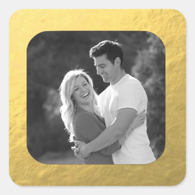 Pegatinas de fotografía de oro retro glamoroso del (Anverso)