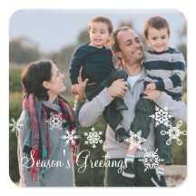 Pegatinas de fotografía marfileños elegantes con c