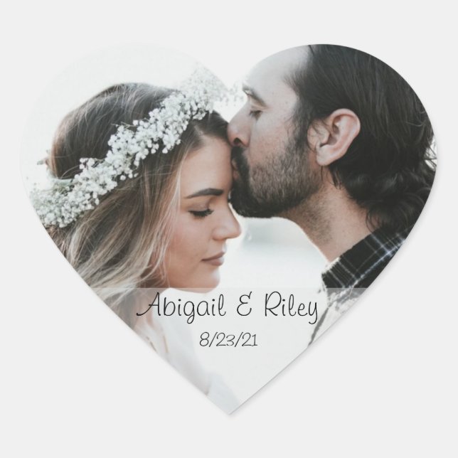Pegatinas de fotos de boda personalizadas (Anverso)