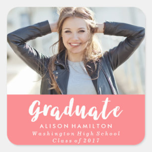 Pegatinas de Fotos de Graduación Modernas y Elegan
