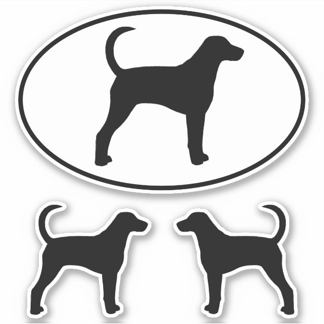 Pegatinas de Foxhound Dog Silhouette Vinyl (Anverso)