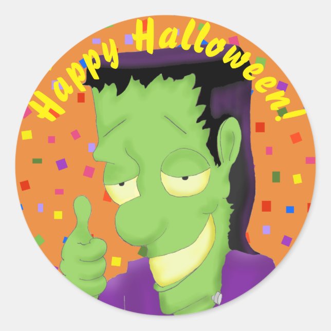 Pegatinas de Frankencool Halloween (Anverso)