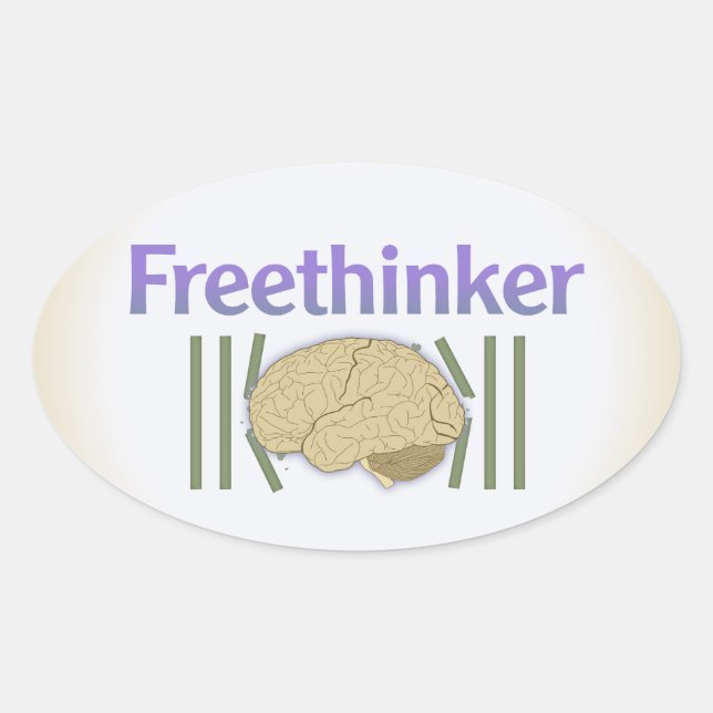 Pegatinas de Freethinker (sin interrupción cerebra (Anverso)