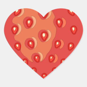 Pegatinas de fresa (corazón)