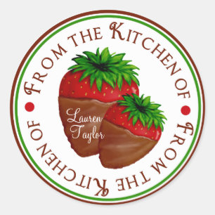 Pegatinas de fresas cubiertas de chocolate