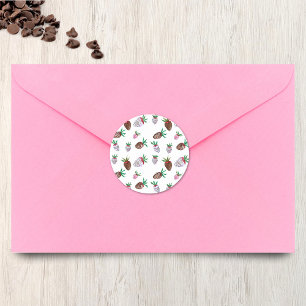 Pegatinas de fresas cubiertas de chocolate acuarel