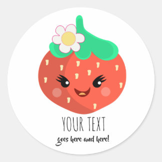 Pegatinas de fresas de Kawaii, Personalizable lind
