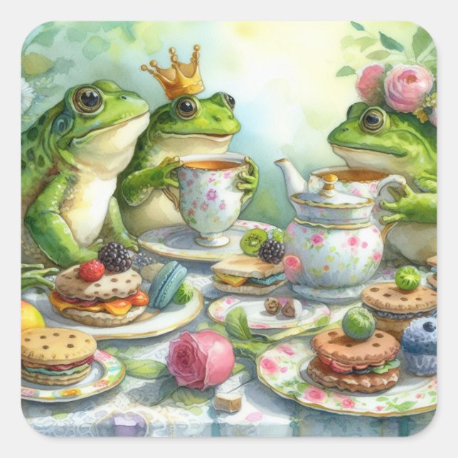Pegatinas de Frog Tea Fiesta (Anverso)