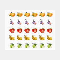 Pegatinas de fruta cortos diseños divertidos para 
