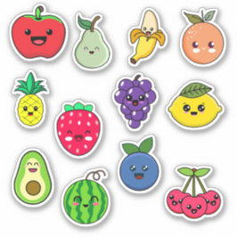 Pegatinas de frutas de Cute Kawaii
